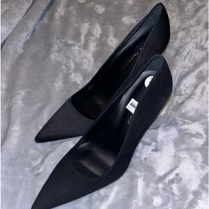 Final clearance Mismatched Good American Pointed Toe Stiletto 1 Satin 1 suede
